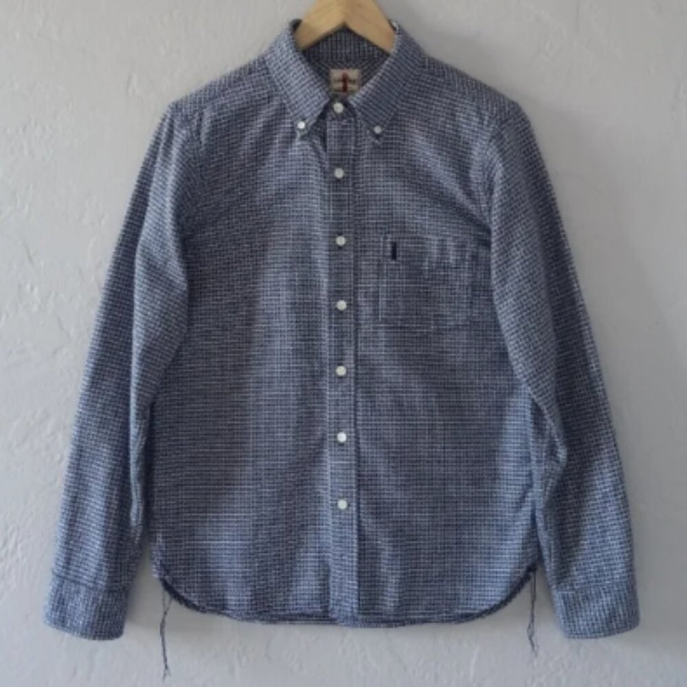 Samurai Jeans Co. Cotton Shirt Shuriken Chidori Houndstooth Made In Japan M